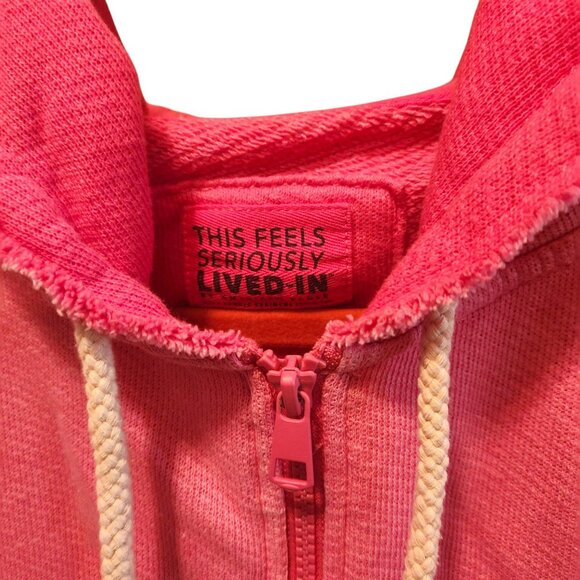 American Eagle Women's Hoodie This Feels Seriously Lived In Zip Up Pink Ombre Lg - Picture 6 of 8